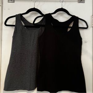 Women's Black and Gray Tank Tops
